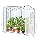 Ohuhu Gewächshaus Tomatengewächshaus für Pflanzen 200x77x170 cm | Stabil & Winterfest | UV Stabilisierte | Begehbares Foliengewächshaus Tomatenhaus mit PE-Abdeckung für Garten & Balkon