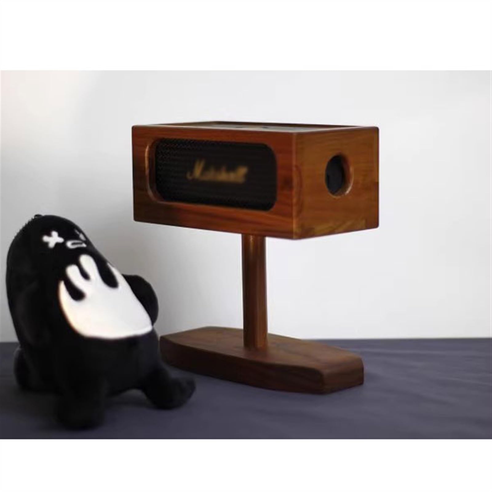 Soporte para Altavoz Altavoz Soporte de Madera Maciza Almacenamiento de Escritorio Caja Protectora Estante Soporte para Altavoz