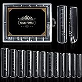 Vcedas 120PCS Extra Long C Curve Full Cover Dual System Nail Form Molds 12 Sizes XL Square Nail Tips...