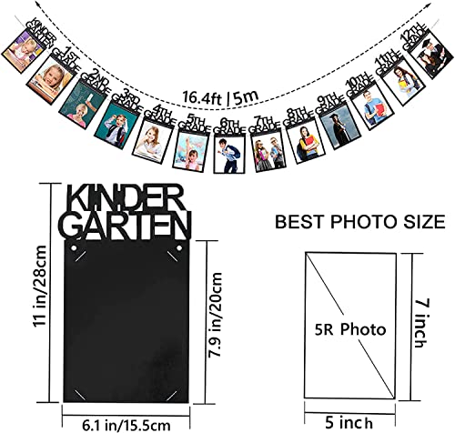 Image of 5x7 Graduation Photo Banner, Graduation Decorations 2026 2027 Grad Party Decorations, K-12 Picture Banner Senior Class of 2026 Decor for High School Party Supplies SG080BK