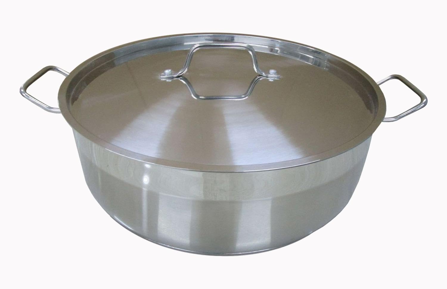 BAUMALU, Mijoteuse avec couvercle, en inox de qualité professionnelle, finition brossée, poignées rivetées robustes, cuisson homogène et sans accroche, 36 cm