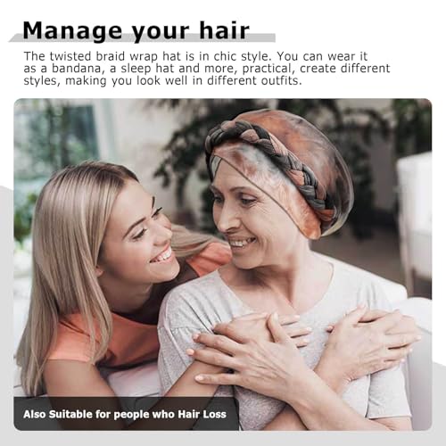 Image of DRESHOW Turban Pre-Tied Twisted Hat Thread African Head Wraps for Black Women Chemo Cancer Cap Braid Hair Cover