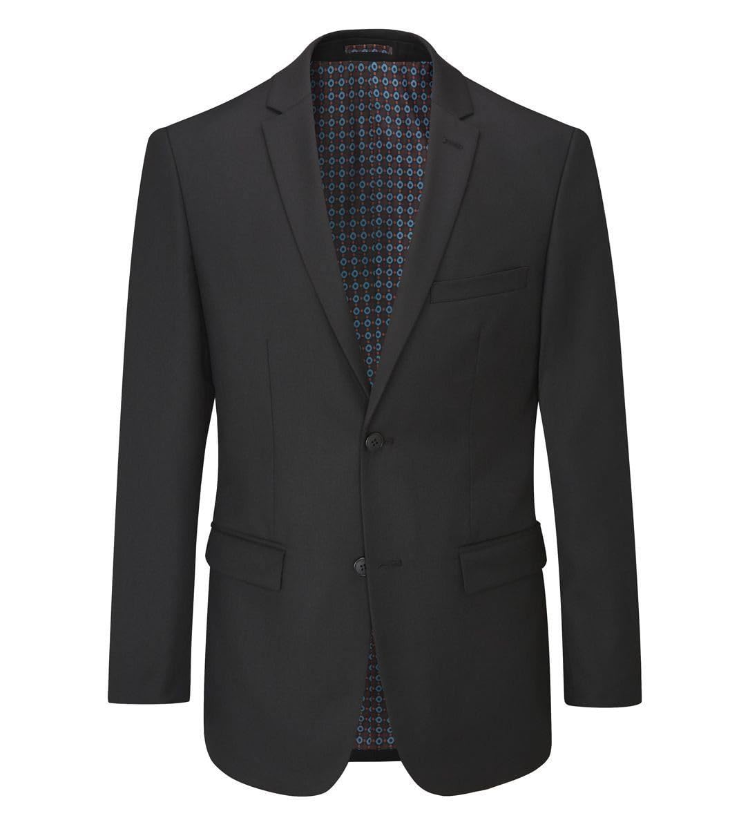 SkopesMen's Romulus Slim Fit Jacket in Charcoal Plain Texture 34 Short to 48 Long