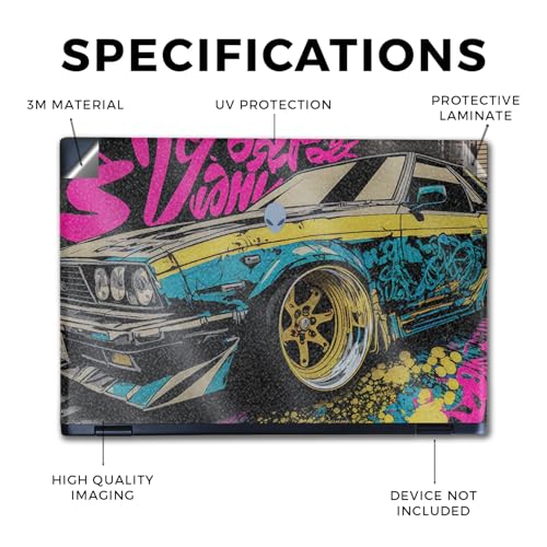 Image of Glossy Glitter Laptop Skin Compatible with Alienware M16 R2 (2024) - Camber - Premium 3M Vinyl Protective Wrap Decal Cover - Easy to Apply | Crafted in The USA by MightySkins