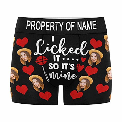 MyPupSocks Custom Face Boxers I'm Nuts About You Property of Name Personalized Face Briefs Underwear for Men