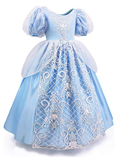 ToLaFio Princess Costume for Girls Dress Birthday Role Play Dress Up Ball Gown