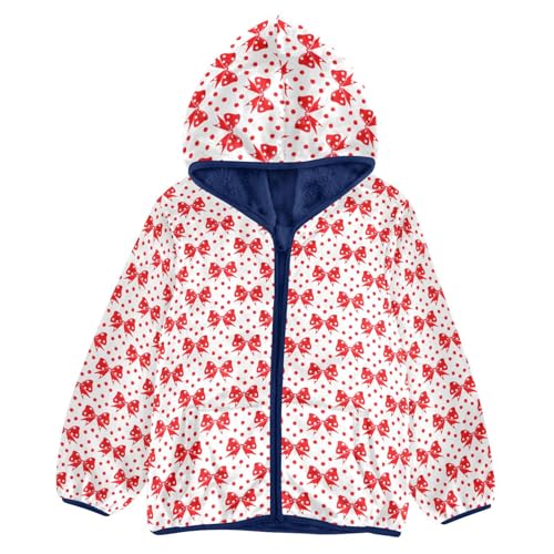 Red Bow Boys Fleece Coat,Children's Zip-Up Hoodie Jacket,Baby Warm Fashion Outerwear 3-10T,A113380