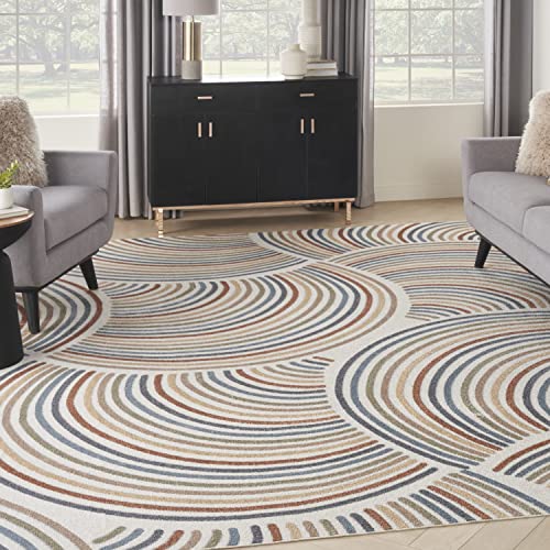 Nourison Home Astra Machine Washable Ivory Multicolor 10' x 14'