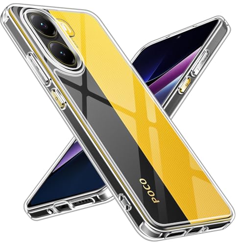 ivoler Nie Vergilbung Klar Hülle für Xiaomi Poco X7 Pro 5G [Militärischer Schutz] Stoßfest Kratzfest Transparent Schutzhülle Dünn Durchsichtige Handyhülle Case Cover