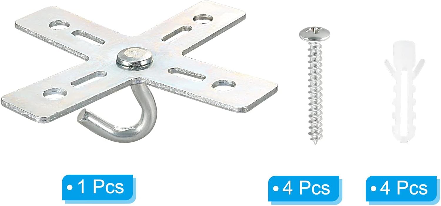 PATIKIL Ceiling Hook Kit, Cross Design Metal Plate Mount Hanger Holder Ceiling Fan Light Fixture for Hanging Light Chandelier