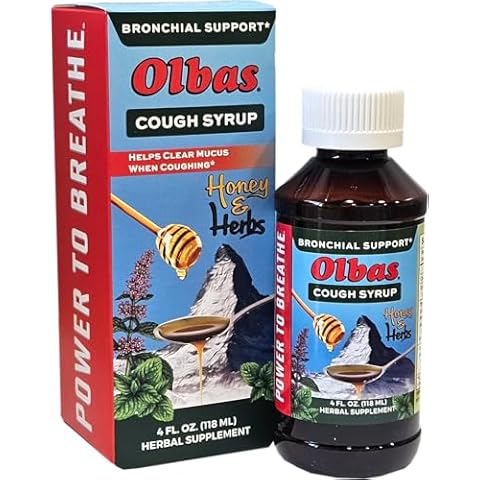 Olbas Cough Syrup - Herbal Cough Suppressant with Natural Essential Oils & Honey | Soothes Throat, Relieves Chest Congestion & Supports Healthy Breathing | 4 Fl Oz Cover