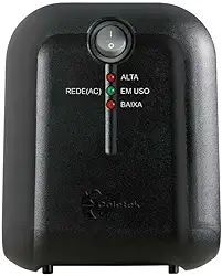 Estabilizador Coletek ES-1500VA Preto, Tensão nominal de entrada 115/220V bivolt automático e Tensão nominal de saída mono 115V, 5 Tomadas Padrão NBR 14136 Frequência 60Hz