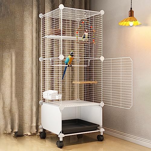 Vogelkäfig mit Rollständer und leicht zu reinigendem Design- geeignet für Lovebirds, Papageien, Nymphensittiche und mehr