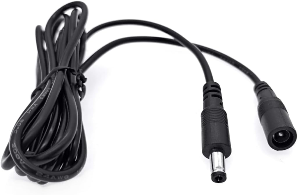 JZK 2M 2.1 mm x 5.5 mm CCTV Power Extension Cable, 5.5 x 2.1mm DC Female to Male Power Extension Cable for Tapo C110, C211, C510W, TC70 Camera, LED Strip Light, DVR/NVR Recorder, CCTV Camera