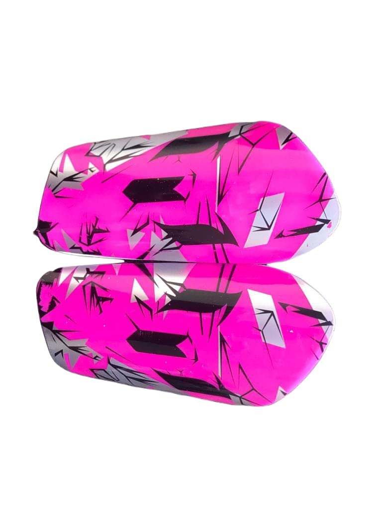 Strapped Shin Guard | for Men Women | Training Practice and Sports | Orange- White | Set of 1 (Shin Guards_Pink)