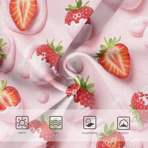 Joisal Vivid Strawberries Creamy Pink Panties for Girl Toddlers Underwear Floral Cotton Colorful Kids Briefs Undies 2t3