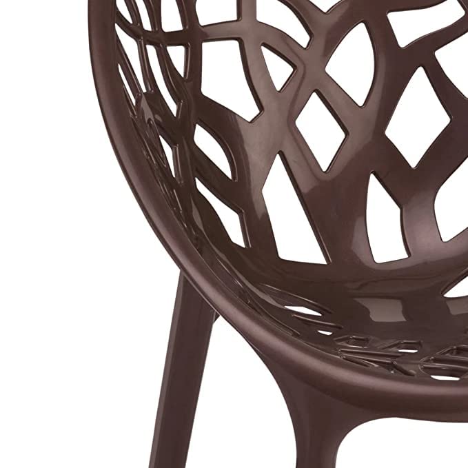 Image of SkyGlamour Neelkamal Crystal Plastic Chair | Chairs for Home, Living Room, Garden, Patio Durable Indoor & Outdoor|Plastic Chair Set of 2; Colour: Weather Brown