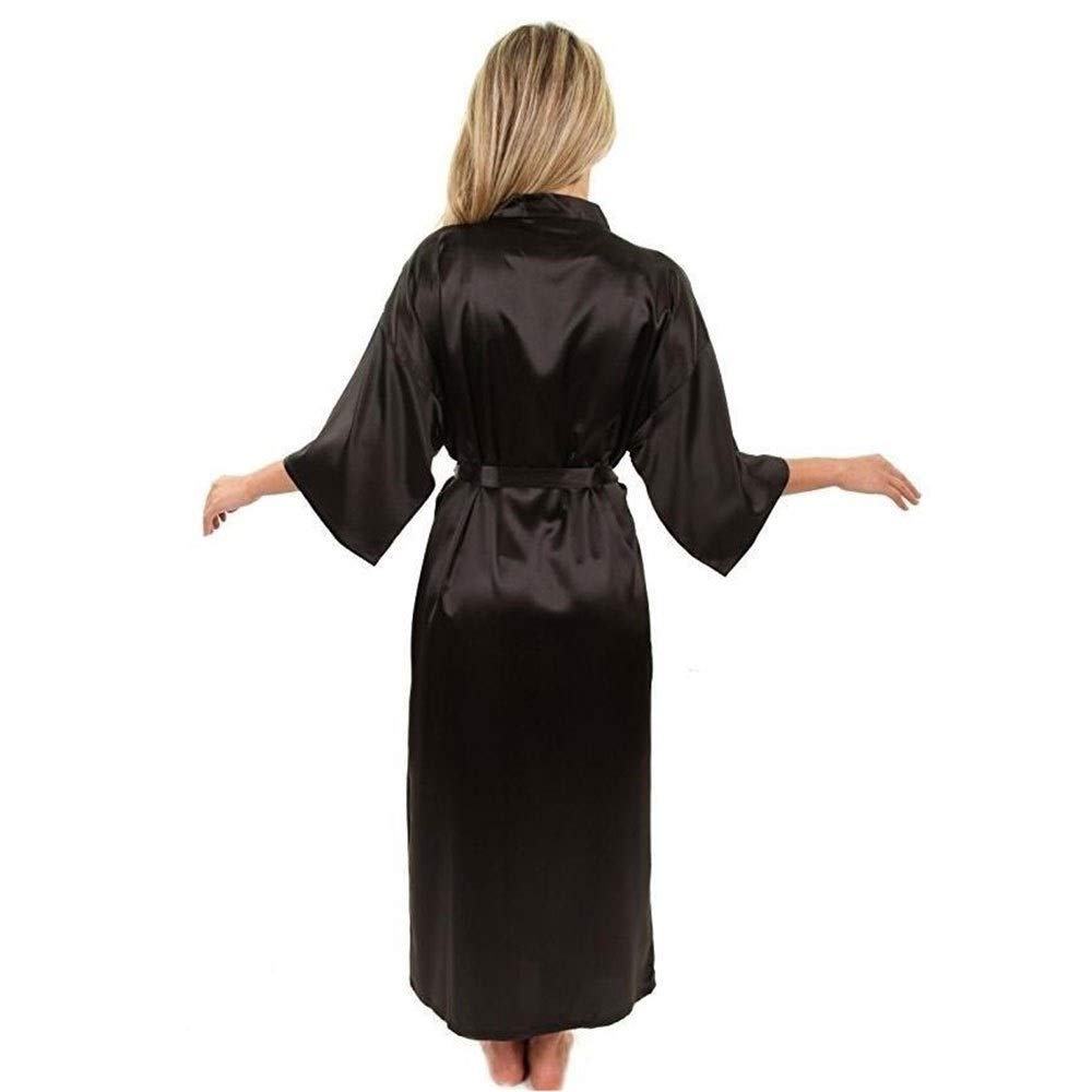 Vestaglia Donna Lunga In Raso Di Seta - Color Porpora, Taglia XXXL, Per Matrimoni, Addio Al Nubilato, Uso Quotidiano