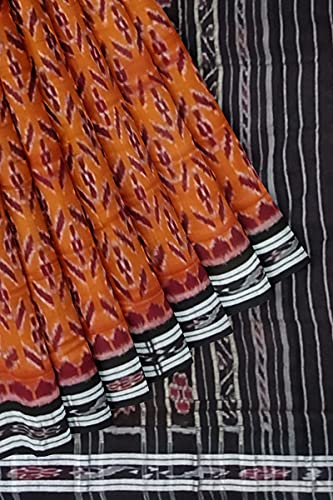 Image of Odisha Sambalpuri Handloom Ikat Women's Cotton Saree, Odisha Handloom Handmade Pure Cotton Khandua Saree, Ikkat Orissa Traditional Handloom Saree Without Blouse