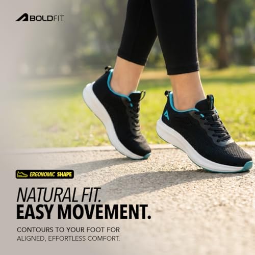 Image of Boldfit Walking Shoes for Women, Breathable Mesh Upper Cushioned Insole & Durable Sole Lightweight, Slip-Resistant Running Shoe for Daily Use Walking Shoes for Woman