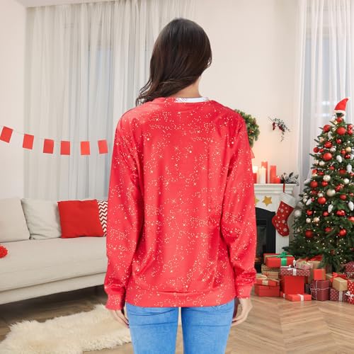 Image of Couples Ugly Christmas Sweater Men 3D Muscle Xmas Sweatshirts Women Novelty Funny Shirt Pullover