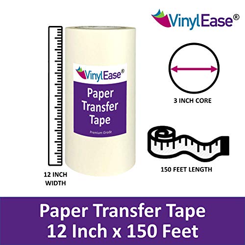 Vinyl Ease 12 inch x 150 feet roll of Paper Transfer Tape with a Medium Tack Layflat Adhesive. Works with a Variety of Vinyl. Great for Decals, Signs, Wall Words and More. V0844 - Thumbnail 4