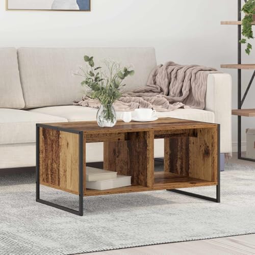 Table basse rectangulaire bois vieilli table décorative salon