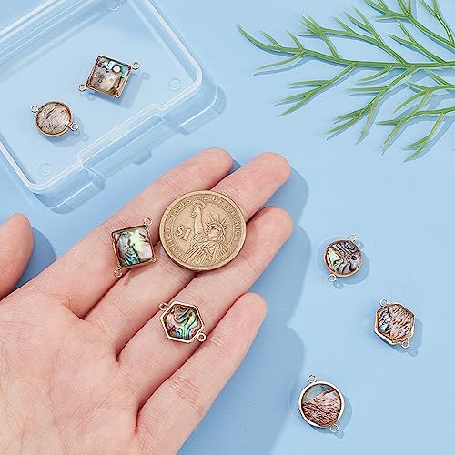 BENECREAT 8Pcs 4 Styles Abalone Shell Connector Charms - Image 3