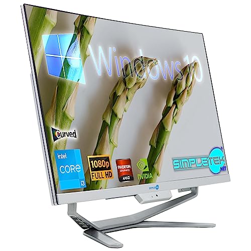 SIMPLETEK - All in One PC mit gebogenem 24" Core i3 Bildschirm | Windows 10 Pro | 8GB RAM SSD 240GB | Ideal für Büro, Schule, Zuhause – Bild 4