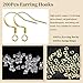 200 PCS/100 Pairs 14K Gold Tone Earring Hooks Hypoallergenic 925 Sterling Silver Plated Ear Wires Fish Hooks with 100 PCS Silicone Ear Backs and Jump Rings Earring Finding for DIY Jewelry Making