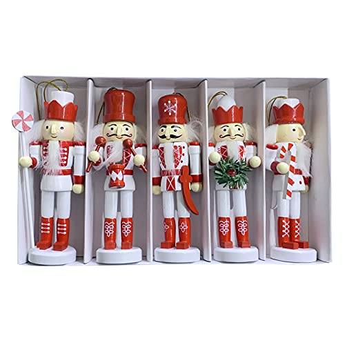 6 Stück Nussknacker Figuren 13cm - Rosa Weihnachtsdekoration Aus Holz