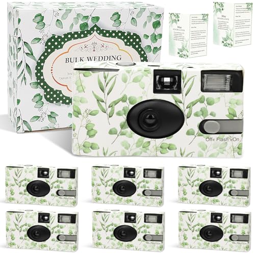 6 Pack Disposable Cameras for Wedding Bulk, Watercolor...