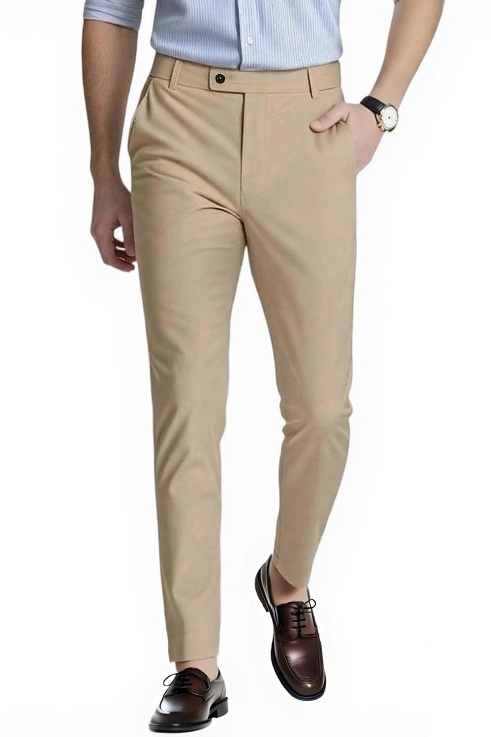 GINGTTO Chino Hose Herren Slim Fit Stretch Anzughose Männer Business Elegant Stoffhose