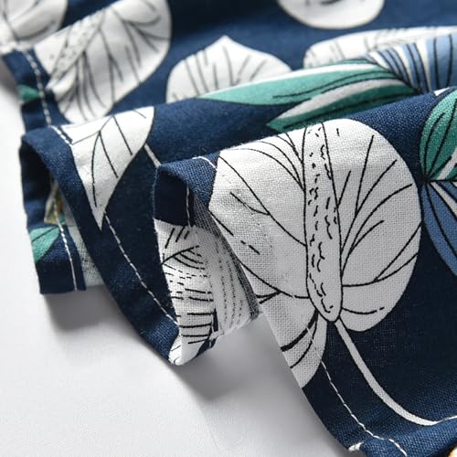 Image of KISBINI Toddler Boys Summer Clothes Set Hawaiian Cotton T-Shirt and Shorts Set Dinosaur Sharks Clothing Set
