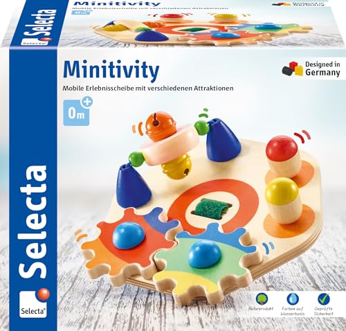 Selecta 62036 Minitivity Motorikspielzeug 1 Jahr to 3 Jahre aus Holz 14 cm