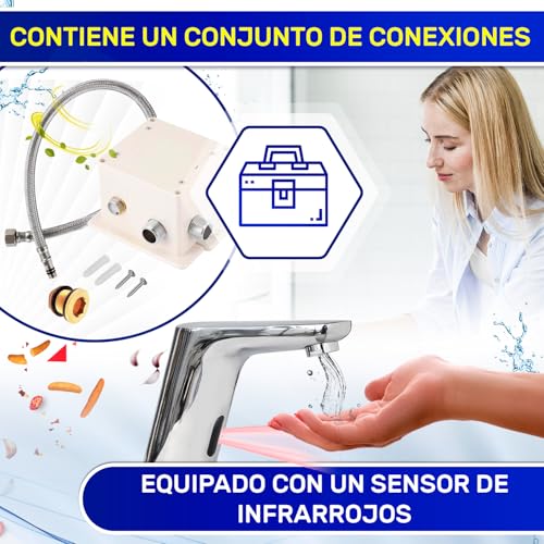 Grifo sensor automático para lavabo de infrarrojos a pilas de marca MONTERAL 5