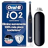 Oral-B iO 2 Cepillo de Dientes Eléctrico Negro Noche, 1 Cabezal, 1 Estuche De Viaje, 1 Portarrecambios, 3 Modos De Cepillado, Sensor De Presión y Temporizador, Diseñado por Braun