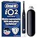 Oral-B iO 2 Cepillo de Dientes Eléctrico Negro Noche, 1 Cabezal, 1 Estuche De Viaje, 1 Portarrecambios, 3 Modos De Cepillado, Sensor De Presión y Temporizador, Diseñado por Braun