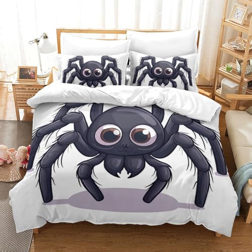 Housse de couette araignée 3D : linge de lit microfibre 200x200