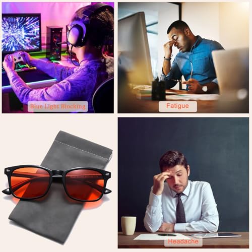 Blue Light Blocking Glasses Amber Gaming Glasses for Women Men Gaming Computer Glasses for Better Sleep/Eyes Strain2