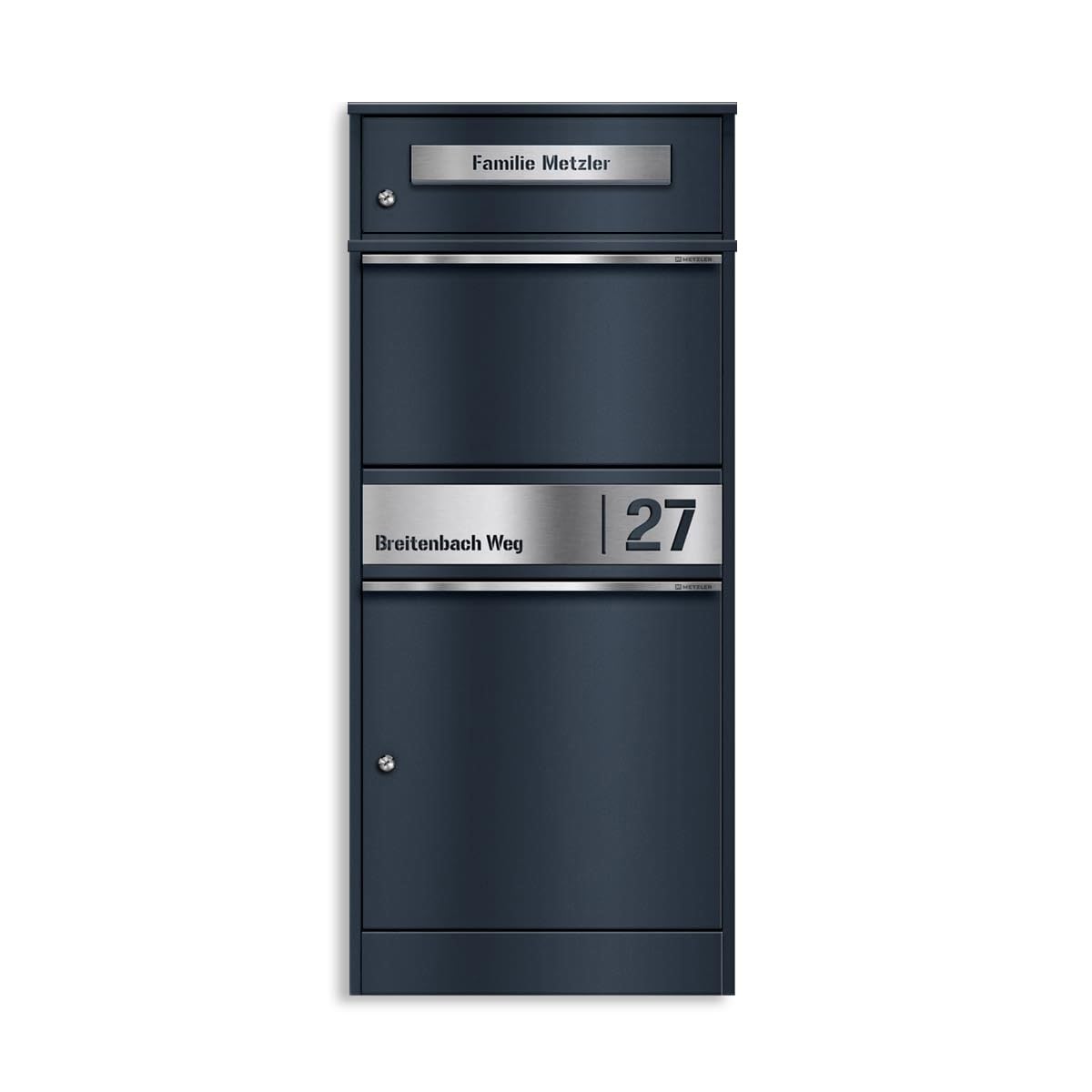 Metzler® boîte à Colis verrouillable avec Plaque Nominative et Grand Compartiment – Anthracite RAL 7016 – Acier thermolaqué, Gravure Laser Durable, réception sans Contact, 10 Ans pièces Bispo 2