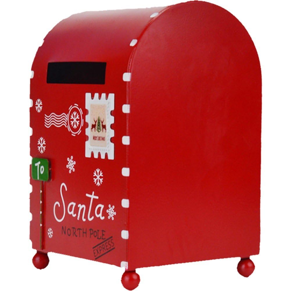 Ericetion Red Christmas Post Box Santa Letter Box Metal Letter Letters To Santa Mailbox Christmas Decorations Home Decor Xmas Decorations