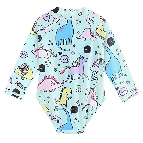 Image of XFGIRLS Baby /Toddler Girls Swimsuit Long Sleeve One-Piece Bathing Suit Rash Guard for Kids UPF 50+ Swimwear