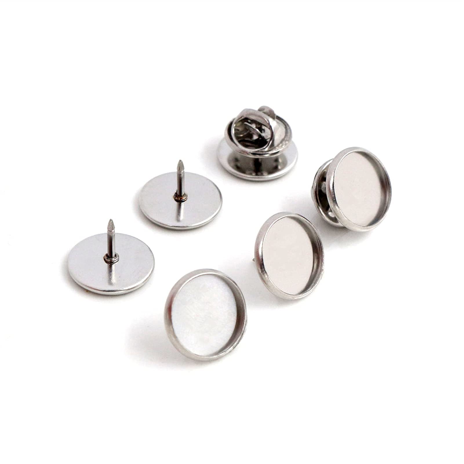 Bases de boutons de manchette 16mm en acier pour réparer et créer vos bijoux