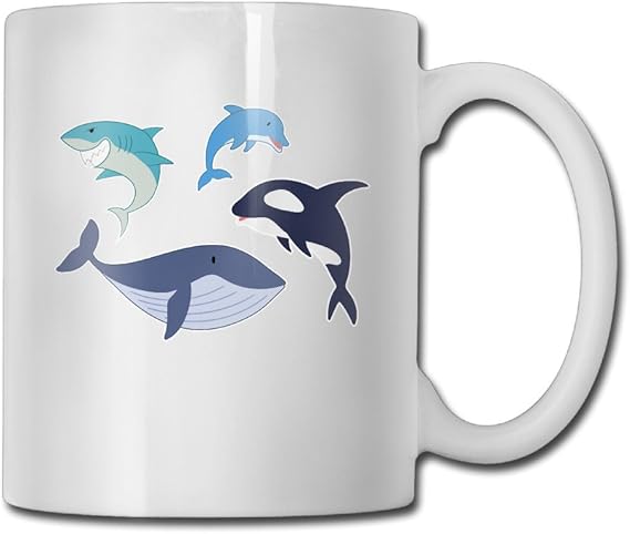 Amazon Co Jp クジラ 動物 水泳 海洋生物 おしゃれ マグカップ カップ コップ 耐熱 オリジナル イラスト レンジ陶器 珈琲カップ ギフトアイテム 白い ファッション