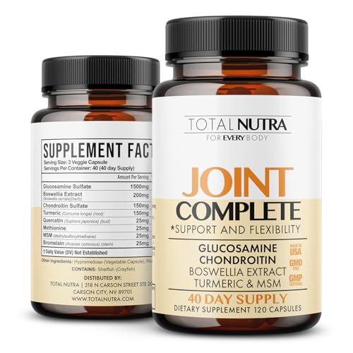 Glucosamine Chondroitin MSM Turmeric 2100mg – Joint Complete Capsules, Advanced Strength Joint Support Supplement for Adults Hands Back Knee Mobility – Bone & Joint Health Supplements for Men & Women