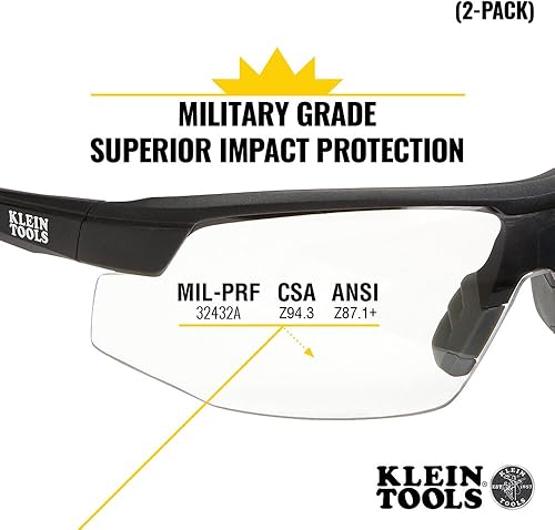 Miniatura 2 de Gafas de seguridad estándar, lente transparente, paquete de 2