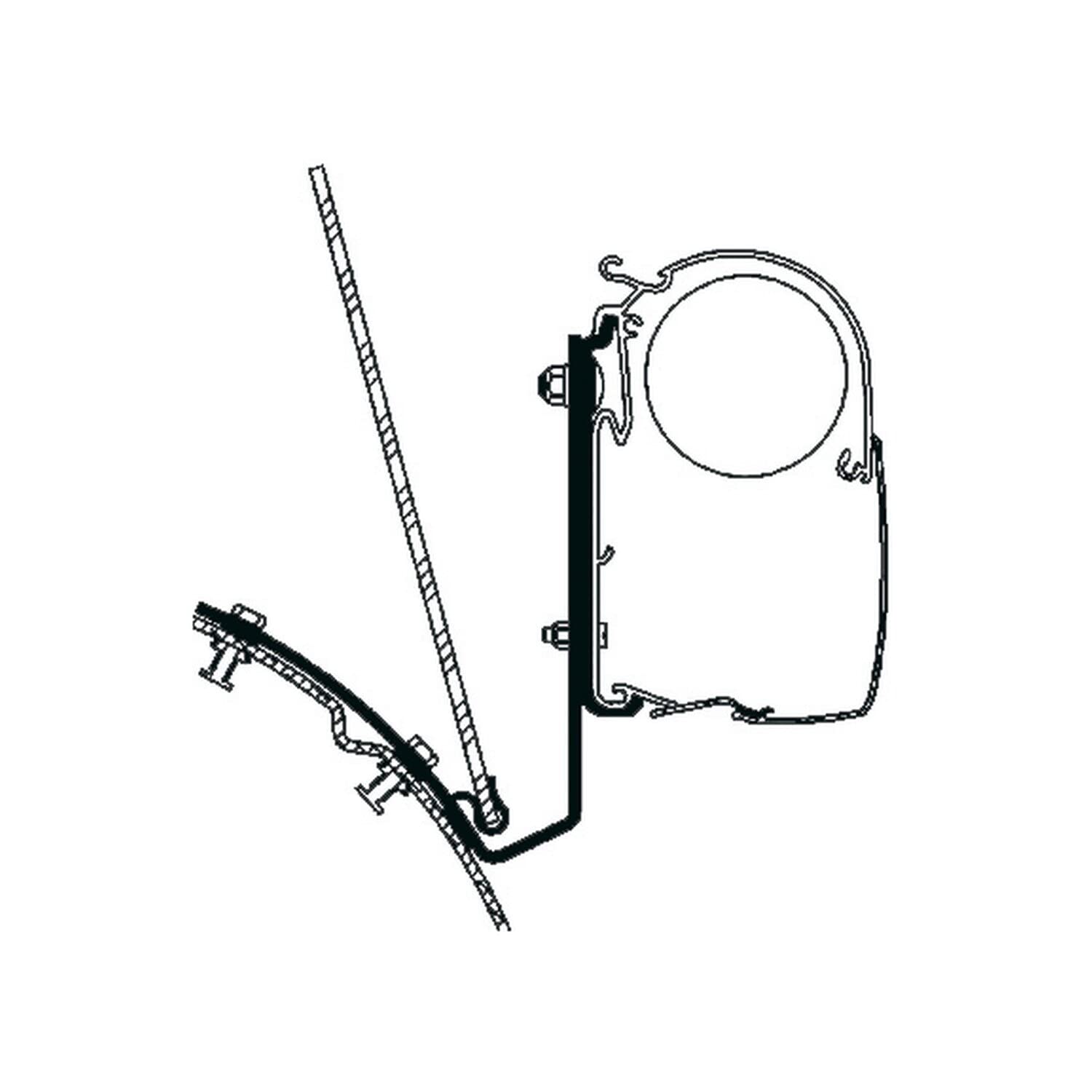 Thule Markisenadapter Markisenadapter für VW T4 Lift Roof, Wandmontage, kompatibel mit Omnistor 5200/4900