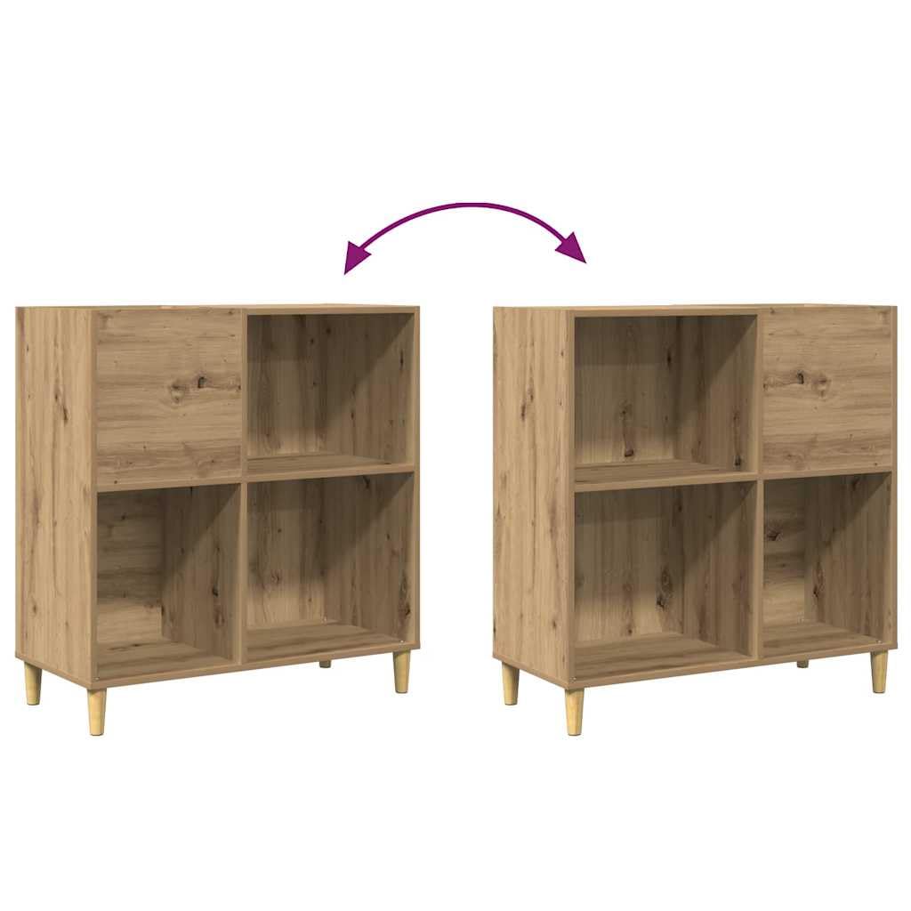 Mobile per dischi in legno ingegneria rovere Artisan 84,5 x 38 x 89 cm, mobile per giradischi, supporto per dischi in vinile, scaffale per CD elegante pratica moderna durevole robusta