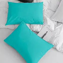 Par de Fronhas Premium na Cor Tiffany, em Tecido Percal Flex 400 Fios-FS